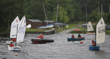 Optimists getting ready to sail